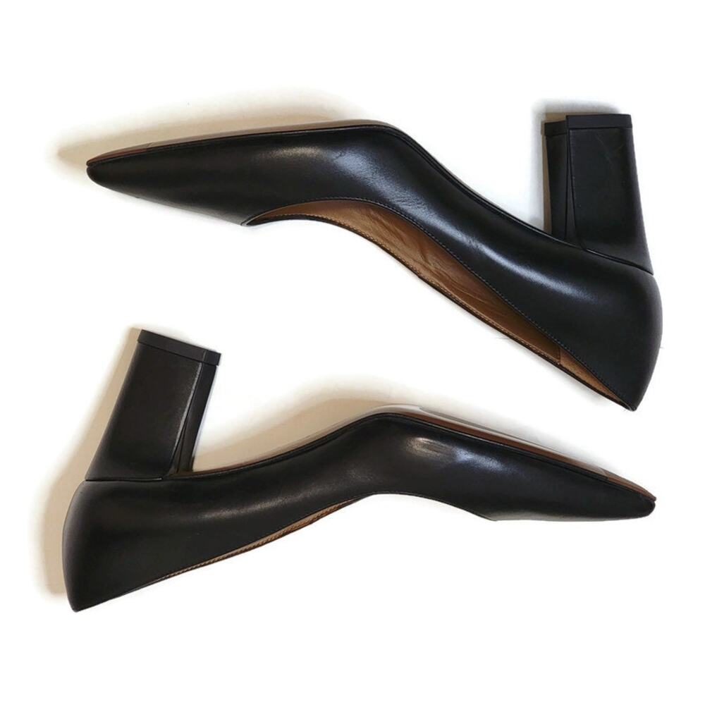 Aquatalia Peony Black Leather Pointed Toe Pumps Made in Italy Size 7 - Picture 9 of 15